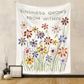 Μποέμ φλοράλ ταπισερί τοίχου με μήνυμα Kindness για διακόσμηση δωματίου και σπιτιού - 73X95CM Βουρτσισμένο Ύφασμα / GT827-2 Kindness Slogan Λουλούδια
