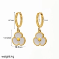Chic 18k gold plated stainless steel flower earrings with white enamel drip oil details - 18K Gold / White Flower Style (TE60105)
