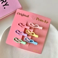 Set di 6 fermagli per capelli a cuore colori macaron con finitura opaca pastello - Cuore Macaron