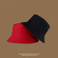Detail view of foldable sun hats with wide brims and precision stitching for UV protection - M (56-58cm) / Red & Black