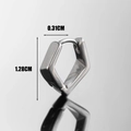 Orecchini a cerchio esagonali in acciaio inossidabile argento lucido minimalista - Stile esagonale geometrico (S335)