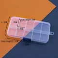 10-compartment clear plastic organizer box with blue clasp for jewelry storage - 10 Fixed Compartments with Blue Latch (12.8*6.5*2.2cm)