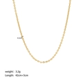 Gouden 0,2cm dunne Cubaanse schakelketting, 42cm lengte roestvrijstalen sieraad - Platte Choker Stijl (YYN023118)