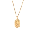 Collier Taureau doré avec pendentif ovale et zircons scintillants dans un style vintage - Taureau