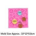 Pink silicone button and flower mold for DIY crafts and baking, 10x10x0.8cm size - 2# Pink / 10*10*0.8cm