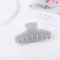 Elegant silver grey hair claw clip with shimmering glitter finish on white background - Silver