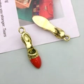 DIY high-heeled shoe alloy pendants with red enamel finish for jewelry making - 1pc Red 3D High Heel