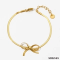 Bracelet nœud doré en acier inoxydable avec chaîne serpent et fermoir homard - Bracelet Doré BKS585