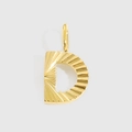 Gouden roestvrijstalen letter D hanger met radiale textuur voor DIY-sieraden maken - Letter D / Goud