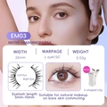 Natürliche magnetische Wimpern Set EM03 mit V-Applikator für tägliches Make-up - EM03 Natürlicher Schlichter Stil (Mit weißem Clip)