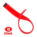 Vibrant red 22-inch clip-in hair extension piece with elegant curved styling - Red (15)