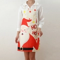 Christmas Santa linen apron with HO HO HO print for holiday party dining decoration - HOHO Santa