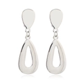 Vue détaillée de boucles d'oreilles géométriques argentées au design goutte creuse - Style 6 (Goutte d'Eau) / Argent