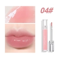 Glossy mirror lip glaze 04# rose color with applicator and professional swatch results - 04# Jelly Pink