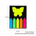 Transparent butterfly and arrow index stickers set in fluorescent colors 100x75mm - Bar Strips + Butterfly Shape