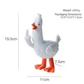 Simpatica statuetta di papera in resina con dito medio, decoro nordico da 15,5 cm - Stile Carino - Anatra con Dito Medio