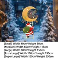 Santa Claus on ladder with moon Christmas window sticker size chart in multiple dimensions - Style A Santa Climbing Moon / Small 40*80CM