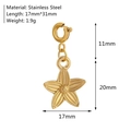 18K gold plated stainless steel star flower charm pendant with 17x31mm dimensions - Starfish Pendant