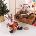 Christmas reindeer woven storage basket for candy and fruit holiday table decoration - Reindeer Style