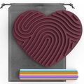 Purple heart sensory activity board with multi-colored silicone cords and storage pouch - Heart Shape--Burgundy