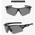 Cycling sunglasses featuring a black frame with full grey lenses for outdoor sports - Glossy Black (Full Gray Lens)