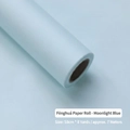 Waterproof matte light blue floral wrapping paper roll for bouquets, 58cm x 7m size - Roll (58cm*7m) / Moonlight Blue