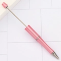 DIY beadable ballpoint pen featuring a pearlescent pink gradient finish and metal rod - Mocha Coffee