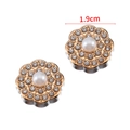 Ciondolo a fiore dorato con cristalli e perle per creazioni DIY, misura 1.9cm - Stile fiore rotondo / 1.9 cm (20 pezzi/confezione)