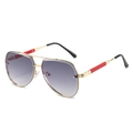 Frameless pilot sunglasses with gold metal frame and purple gradient lenses for women - Gold Frame Gradient Gray Lens