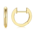 Modische 18k vergoldete D-Form Huggie-Ohrringe mit polierter goldener Oberfläche - 1.2CM/Einfach / Gold