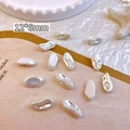 Detalle de perlas barrocas de 12x6mm para manicura con textura de concha irregular - Estilo de Colgante de Perla (12*6mm)