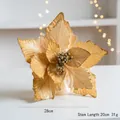 Golden artificial Christmas poinsettia flower decoration with glitter 28cm diameter - Diameter 28CM / Gold