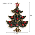Christmas tree brooch with green rhinestones and golden base for holiday styling - xz4578A Antique Gold Christmas Tree