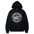 Felpa con cappuccio nera da uomo in cotone con stampa Alligator Alcatraz e tasca - S / Nero
