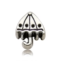 Antique silver umbrella shaped alloy charm bead for DIY bracelets and jewelry making - 1pc Umbrella Large Hole Bead