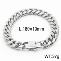 Silver Cuban link chain bracelet with a unique buckle, size 180x10mm and weight 37g - Style A 10mm-180mm