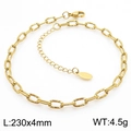 Gold minimalist textured chain anklet with lobster clasp and extension chain - Gold Style (KJ3775-Z)