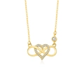 925 silver heart and infinity symbol pendant necklace with sparkling diamonds - 925 Silver / Gold
