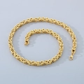 Gold-plated stainless steel Byzantine square chain necklace with lobster clasp - Gold (KN290046-Z)