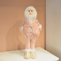 Rosa Weihnachtsmann Plüschpuppe mit Teleskopbeinen und gestrickter Polka-Dot-Hose Deko - Weihnachtsmann / 65cm / Rosa Serie