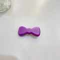 Detail of purple handmade bow hair clip with France engraving on white background - Purple - Thickened Bowknot
