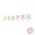 Detail of S925 sterling silver stud earrings set in six sizes from 1.5mm to 4.0mm - 6Pcs Set Gold-White Zirconia