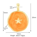 Ciondolo a stella in smalto arancione con montatura in rame dorato, 15mm per 20mm - Pentagramma / Arancione