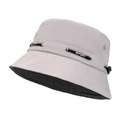 Cappello outdoor in mesh grigio chiaro con coulisse sportiva nera e tesa larga parasole - Colore 9 (Grigio Chiaro)