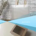 Square brown kraft paper box with clear window and frosted plastic tote gift bag - Kraft Box + Transparent Bag