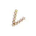 Letter V pearl pendant charm in gold-plated steel for DIY necklace and earring making - Letter V - Pink
