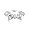 Elegante S925 sterling zilveren strikring met sprankelende zirkonia en fijne accenten - US 7 / Wit