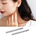 Minimalist S925 sterling silver stud earrings with textured anti-slip bar design - 11mm Ear Sticks