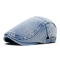 Verstelbare lichtblauwe gewassen denim ivy pet met vintage koperen gesp aan de zijkant - Verstelbaar / Blauw