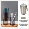 Minimalistischer dicker bernsteinfarbener Mundspülbecher aus Kunststoff 7x9,5cm - 270ML / Braun
